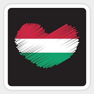 Hungary Heart Design Flag Sticker